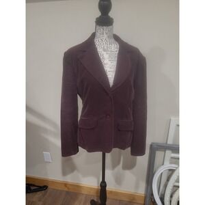 Oltre Made in Italy Womens SZ 8 Purple Corduroy 2 button Blazer y2k style Preppy